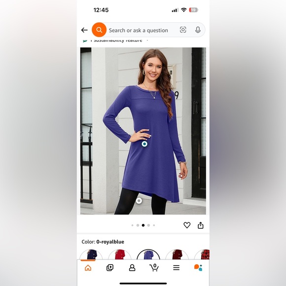 KORSIS Large Long Sleeve Dress with side Buttons. - Picture 4 of 12